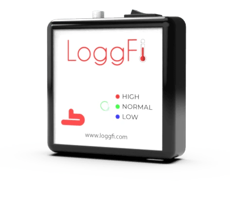 Loggfi GSM real-time temperature data logger device with display